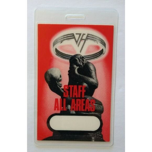 Van Halen OU812 Tour Backstage Pass Monkey With Skull Staff Original 1988 Eddie - Picture 2 of 4